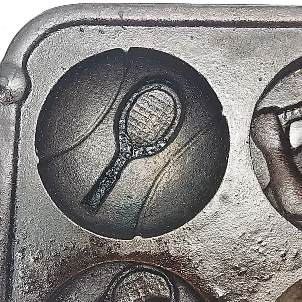 Rowco Cast Iron Tennis Ball Muffin Bread Pan Sports Baking 11
